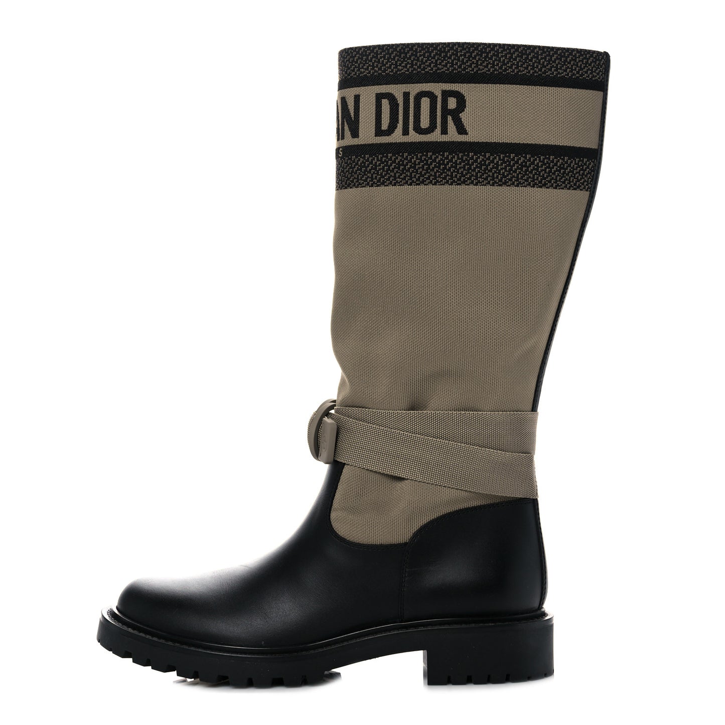 Technical Fabric Calfskin D-Major Boots 37.5 Taupe Black