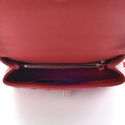 Chanel Caviar Lizard Quilted Small Coco Handle Flap Red 5 of 10