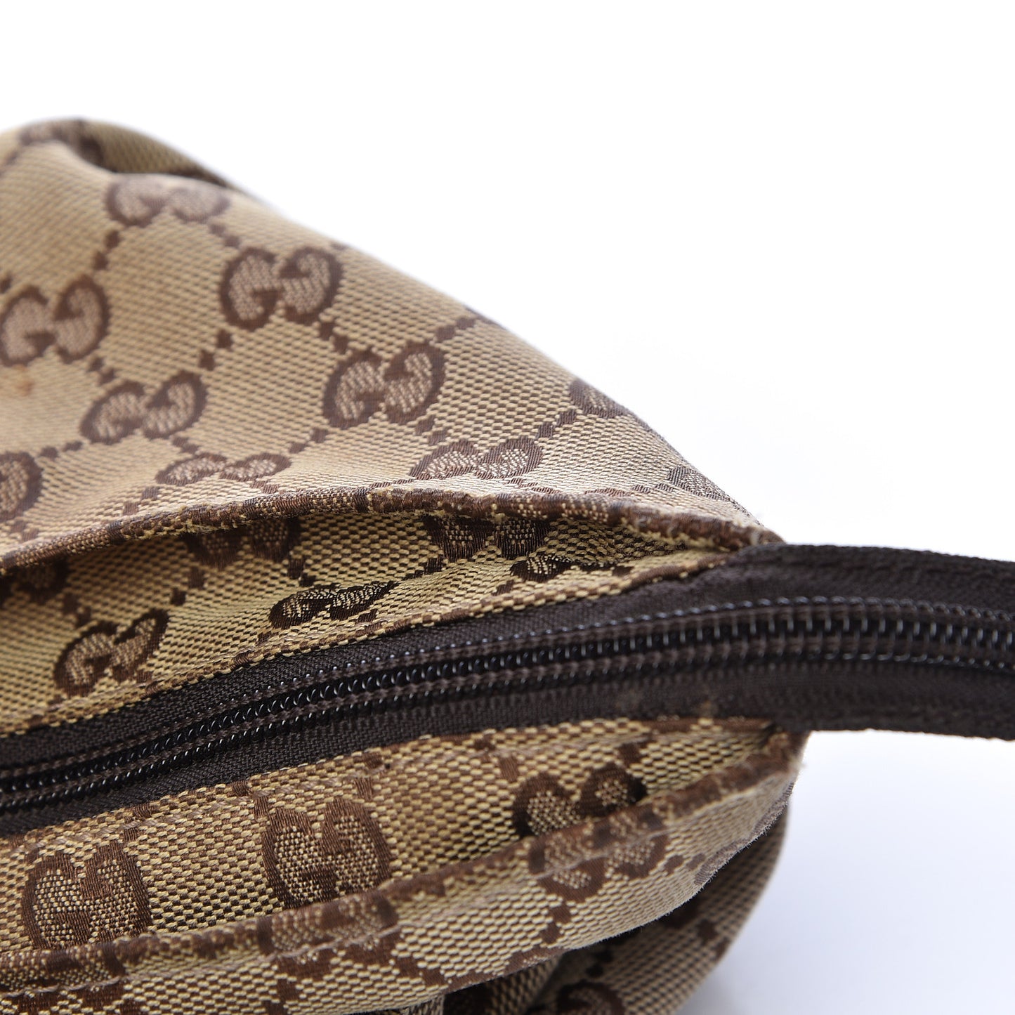 GG Monogram Medium Web Handle Bucket Tote Dark Brown