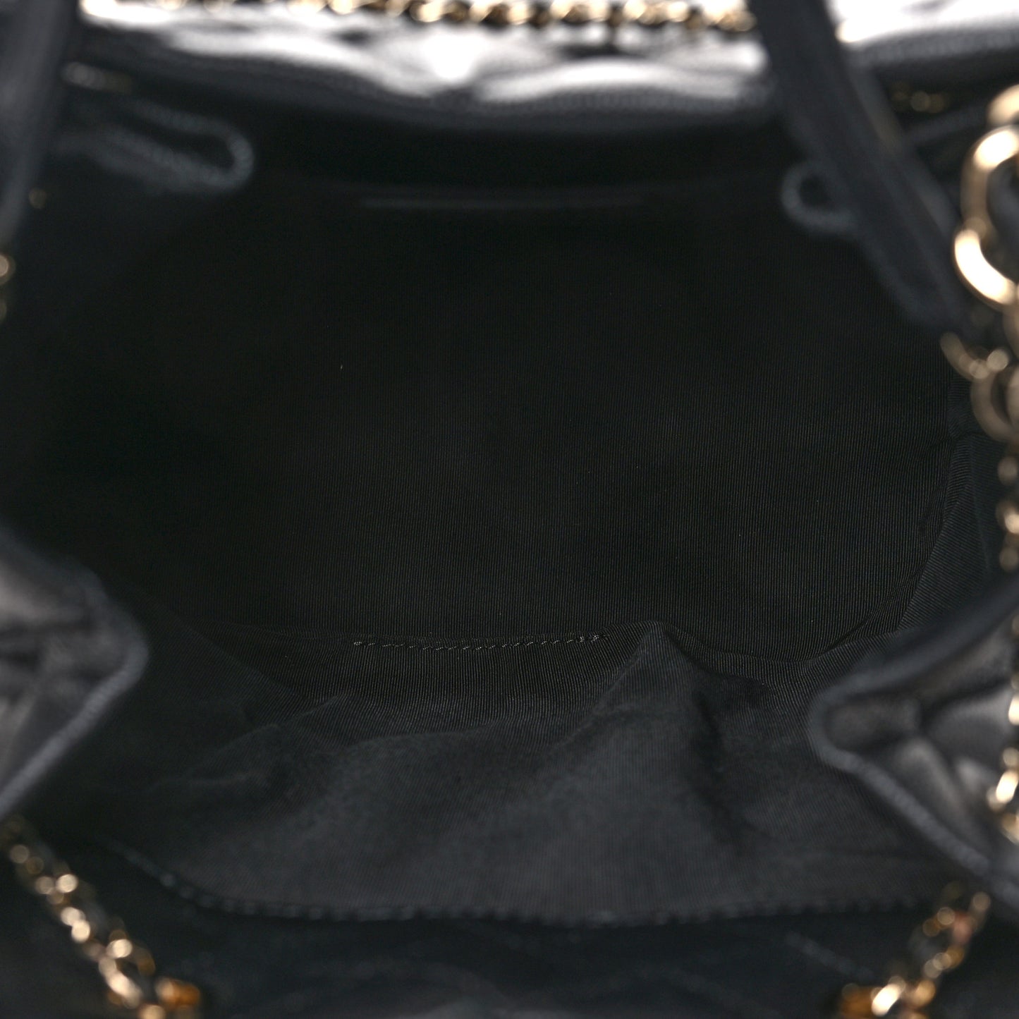 Caviar Quilted Large Rolled Up Bucket Drawstring Bag Black