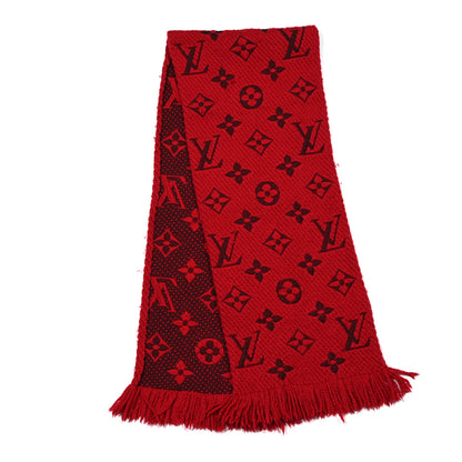 Louis Vuitton Wool Silk Logomania Scarf Cherry 2 of 6