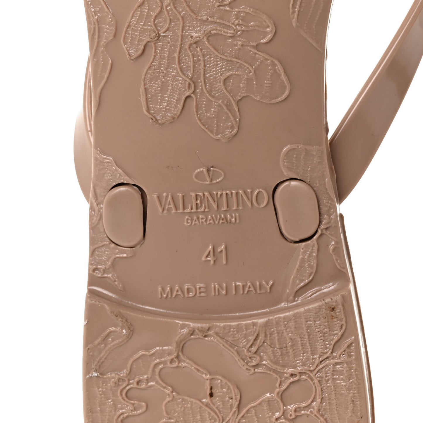 PVC Jelly Rockstud Bow Thong Sandals 41 Poudre