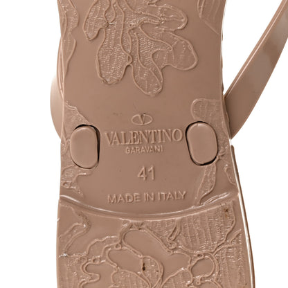 Valentino Garavani PVC Jelly Rockstud Bow Thong Sandals 41 Poudre 11 of 14