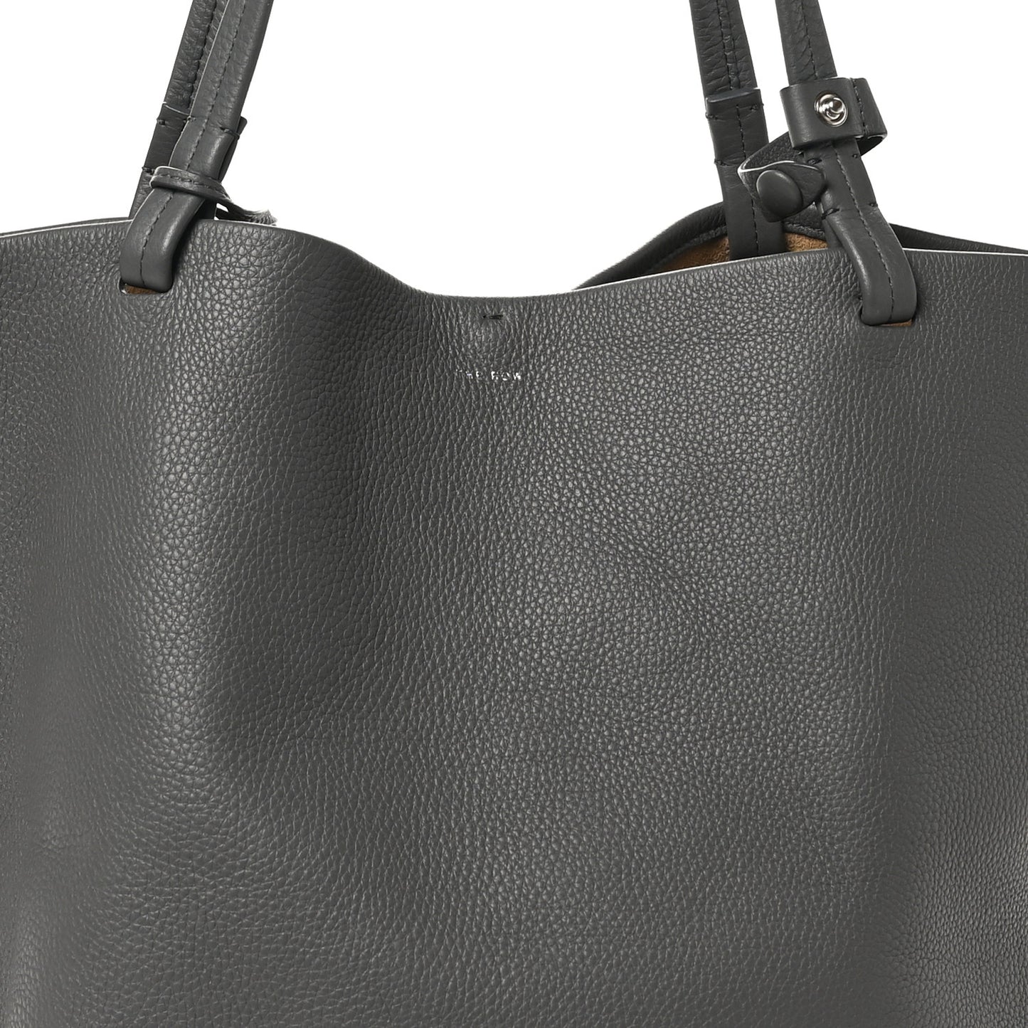 Grained Calfskin Park Tote Three Charcoal