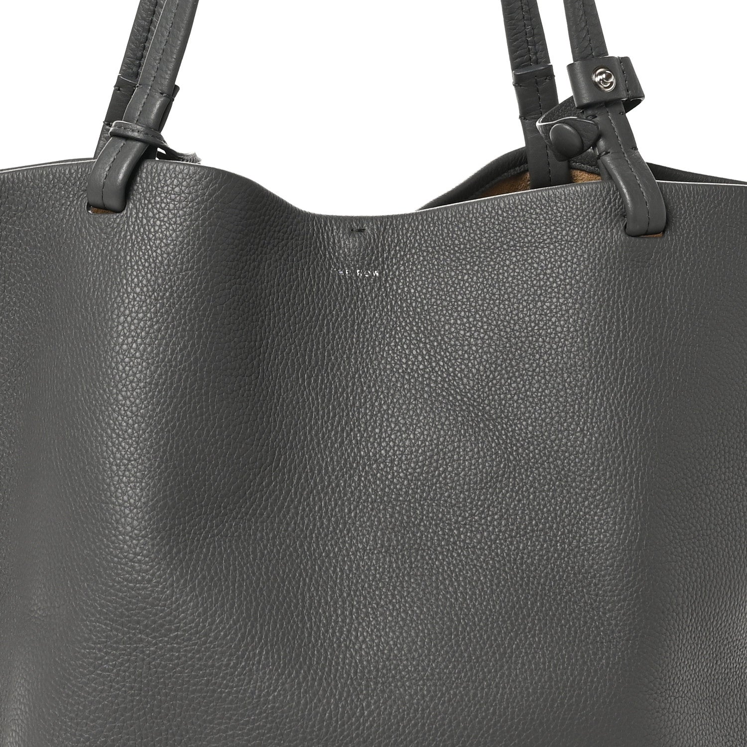 The Row Grained Calfskin Park Tote Three Charcoal 8 of 10
