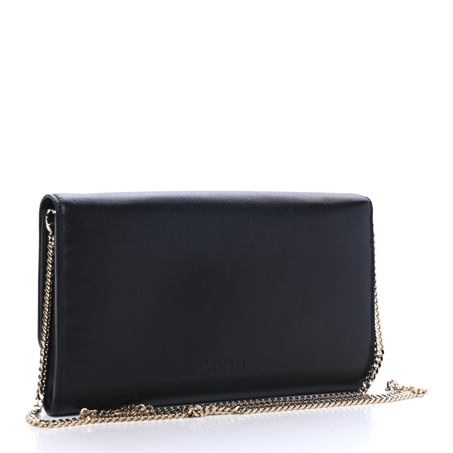 Versace Grained Calfskin Medusa Wallet on Chain Black 2 of 4
