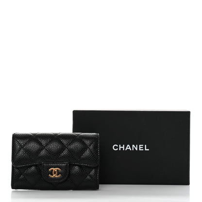 Chanel Caviar Quilted Flap Card Holder Wallet Black 9 of 9