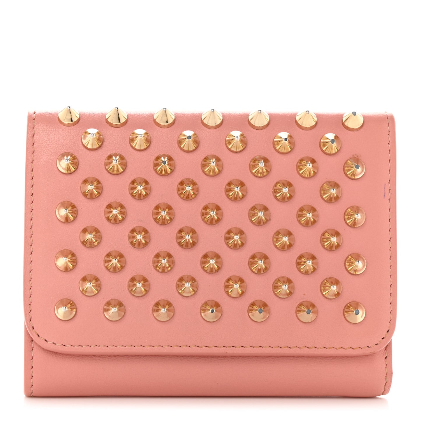 Calfskin Spiked Macaron Mini Spiked Wallet Ronsard