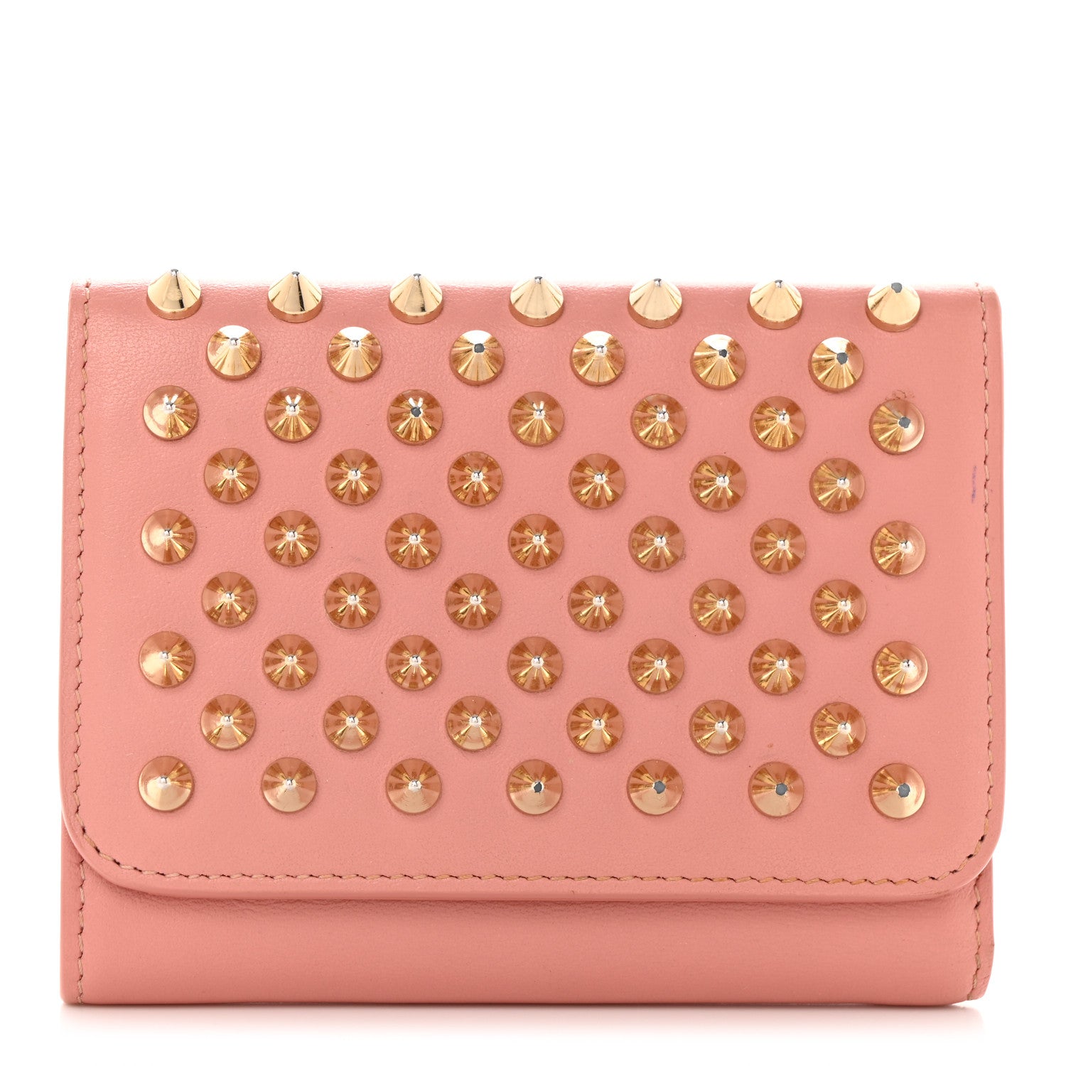 Christian Louboutin Calfskin Spiked Macaron Mini Spiked Wallet Ronsard 1 of 8
