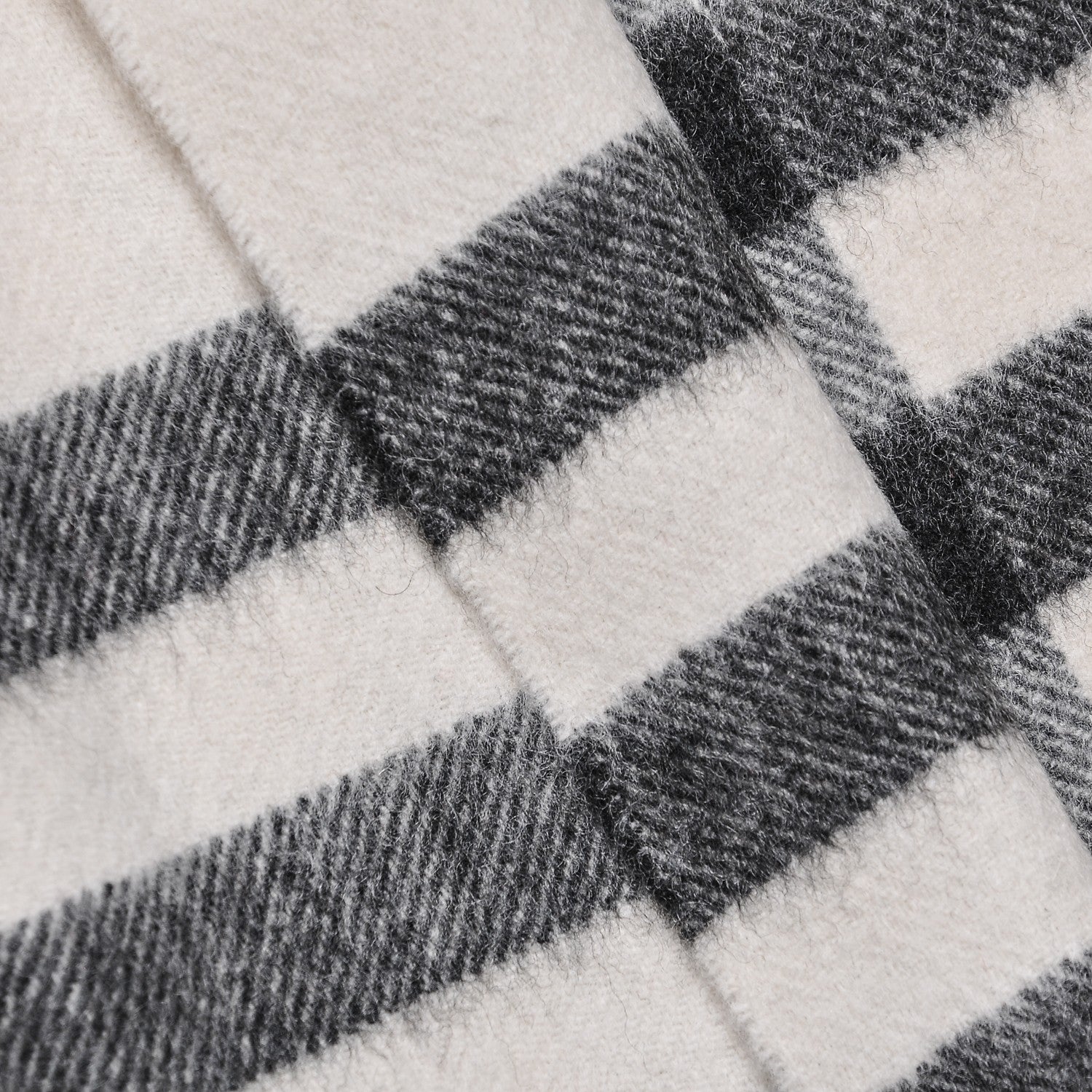 Burberry Cashmere Giant Check Fringe Scarf Ivory 3 of 4
