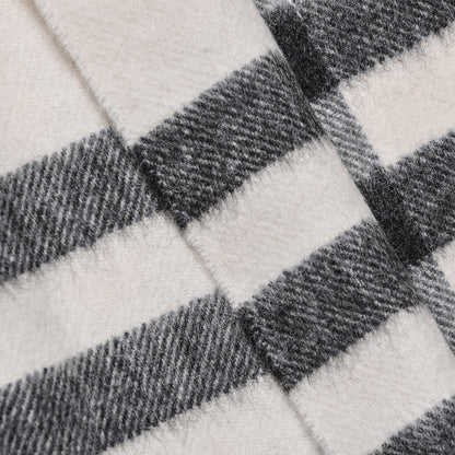 Burberry Cashmere Giant Check Fringe Scarf Ivory 3 of 4