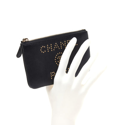 Chanel Caviar Studded Deauville Cosmetic Pouch Black 2 of 12