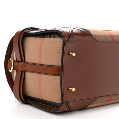 Burberry House Check Bridle Calfskin Medium Alchester Bowling Bag Dark Tan 10 of 13