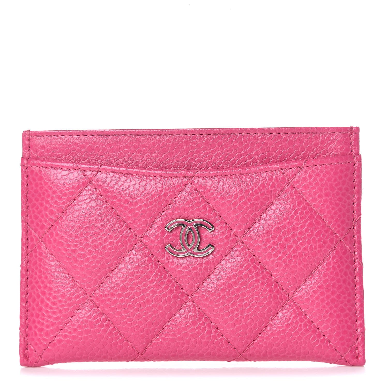 Chanel Caviar Quilted Card Holder Pink 1 of 9