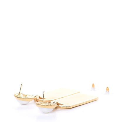 Chanel Pearl CC Tags Drop Earrings Gold 3 of 4