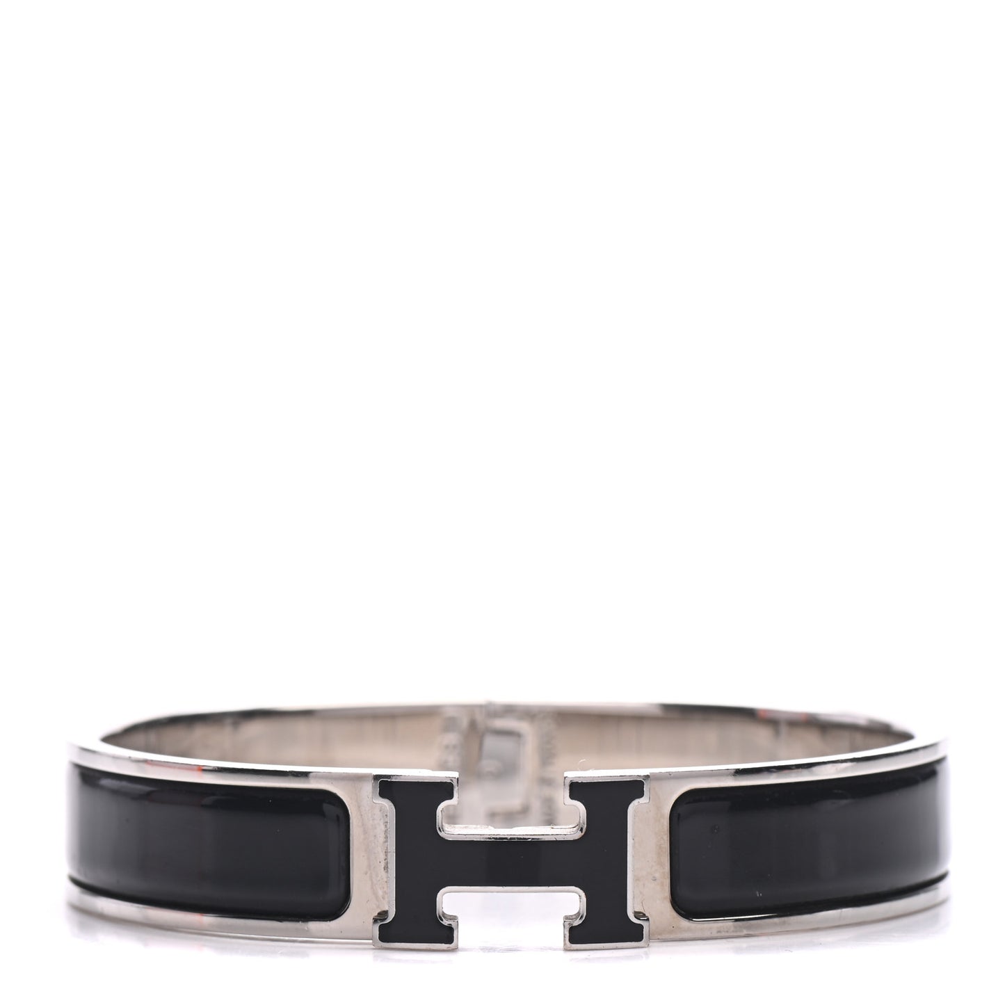 Enamel Narrow Clic Clac H Bracelet PM Black