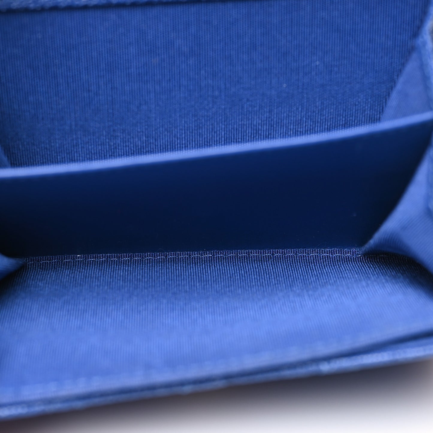 Caviar Quilted Boy Card Holder Wallet Blue