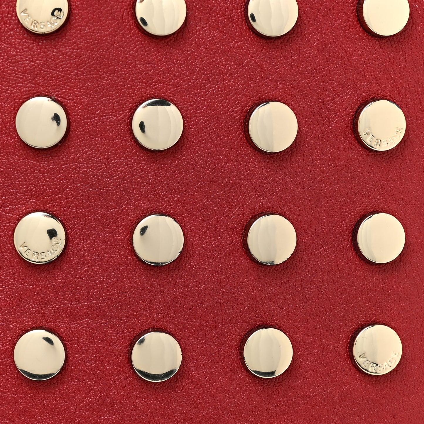 Calfskin Studded Crossbody Red