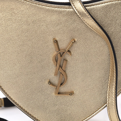 Saint Laurent Metallic Calfskin Heart Monogram Crossbody Gold 10 of 10