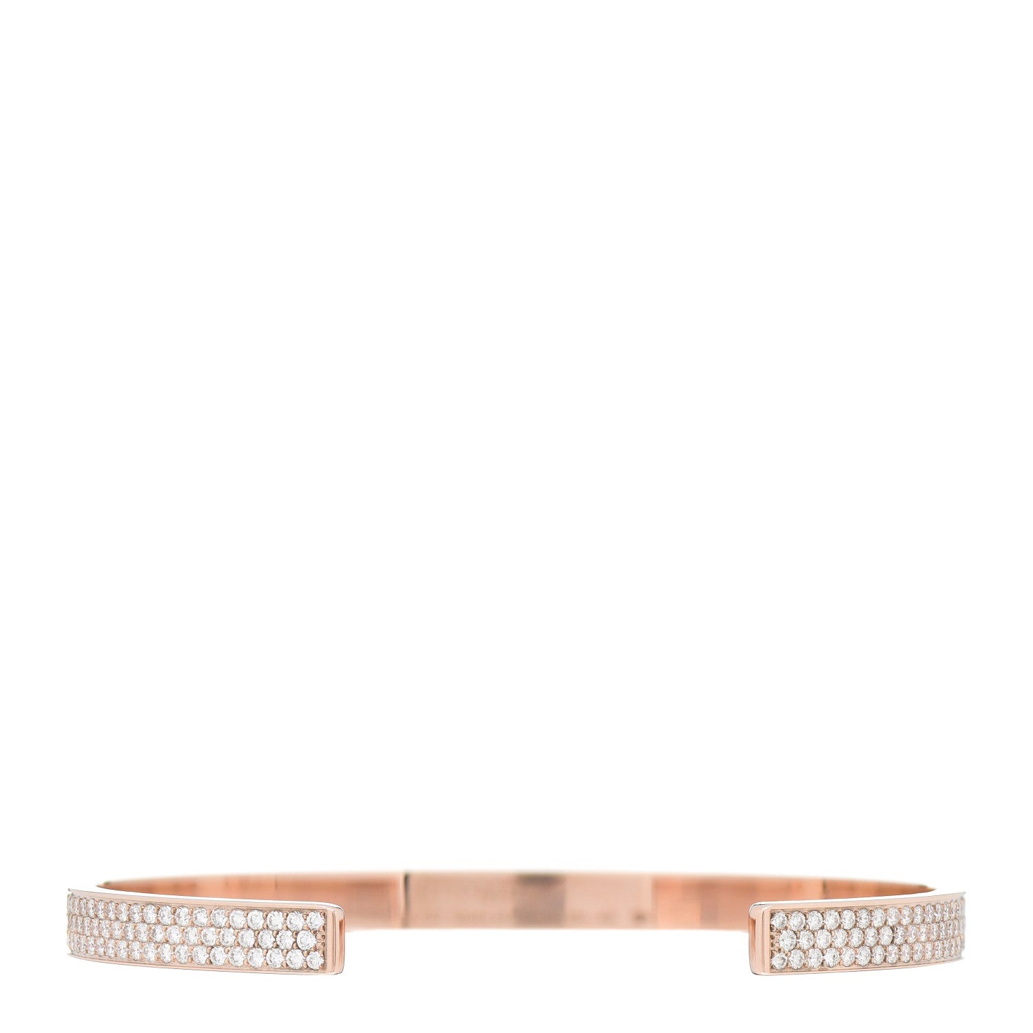 Hermes 18K Rose Gold Diamond Pave Kelly Clochette Cuff Bracelet SH 3 of 5