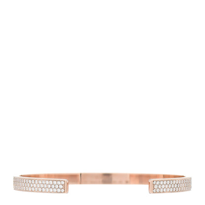 Hermes 18K Rose Gold Diamond Pave Kelly Clochette Cuff Bracelet SH 3 of 5