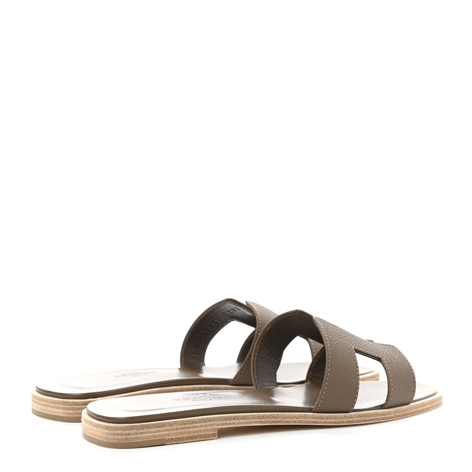 Hermes Epsom Oran Sandals 35.5 Etoupe 4 of 9