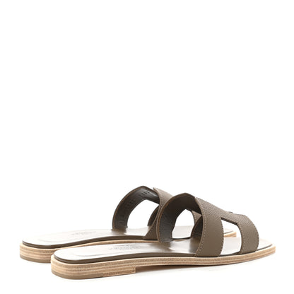 Hermes Epsom Oran Sandals 35.5 Etoupe 4 of 9