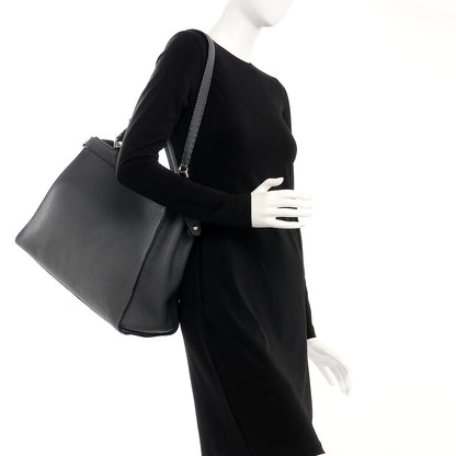 Fendi Cuoio Romano Selleria Bi-Color Large Peekaboo Iconic Satchel Asfalto Latte 2 of 8