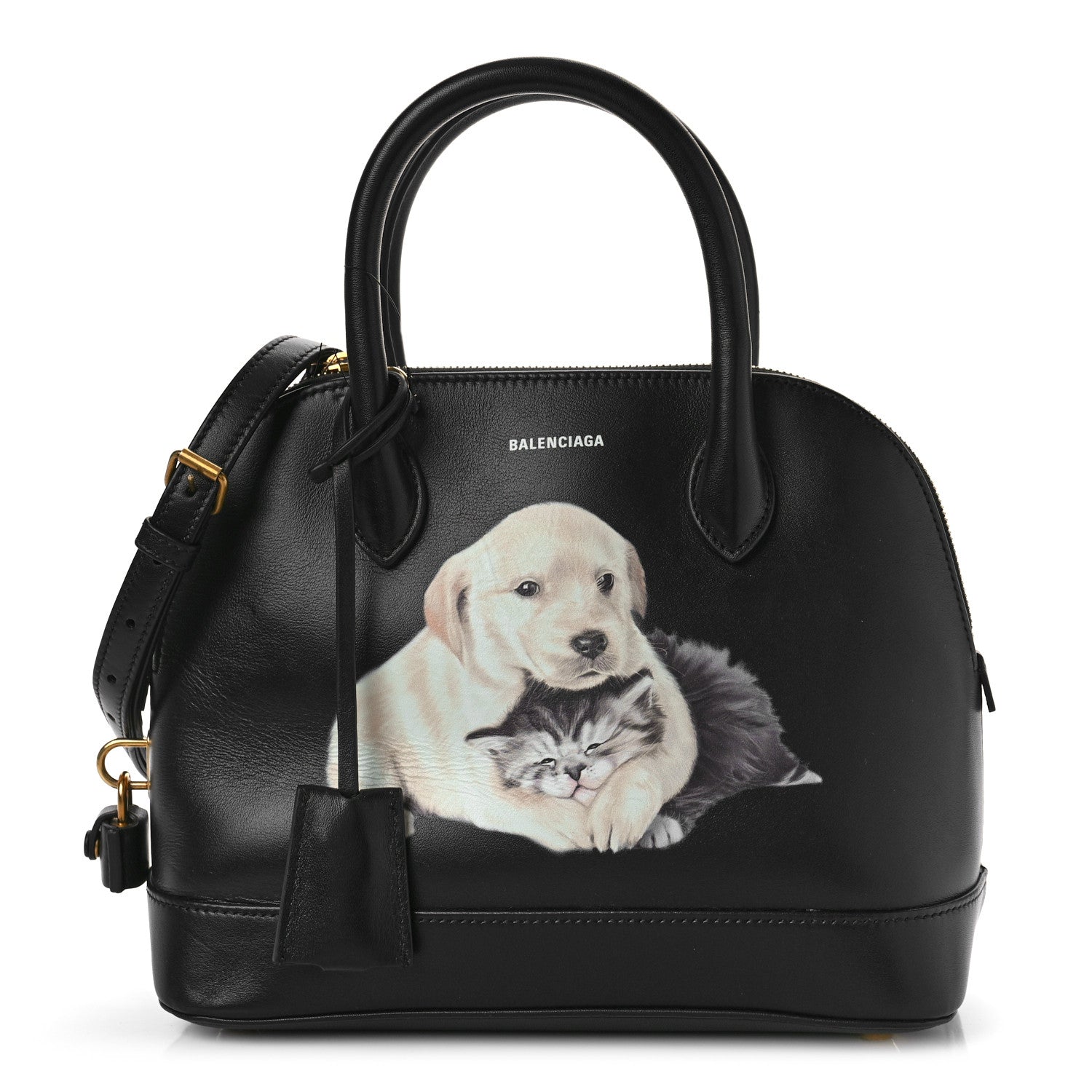 Balenciaga Soft Calfskin Puppy And Kitten S Ville Top Handle Bag Black 1 of 8