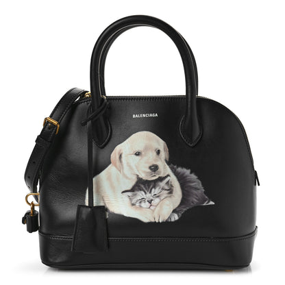 Balenciaga Soft Calfskin Puppy And Kitten S Ville Top Handle Bag Black 1 of 8