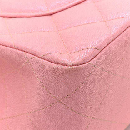 Chanel Iridescent Caviar Quilted Jumbo Double Flap Rose Pink 12 of 16