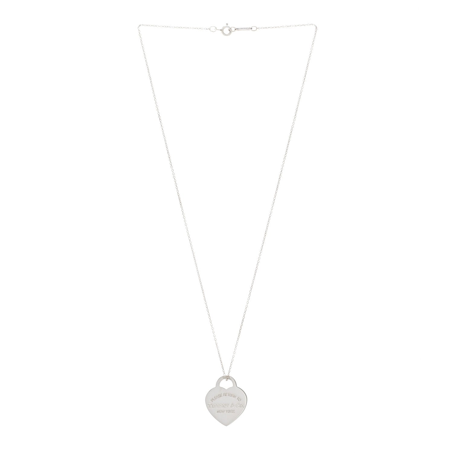 Tiffany Sterling Silver Medium Return To Tiffany Heart Pendant Necklace 3 of 5