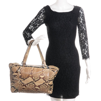 Fendi Python To You Satchel Natural Black 2 of 11