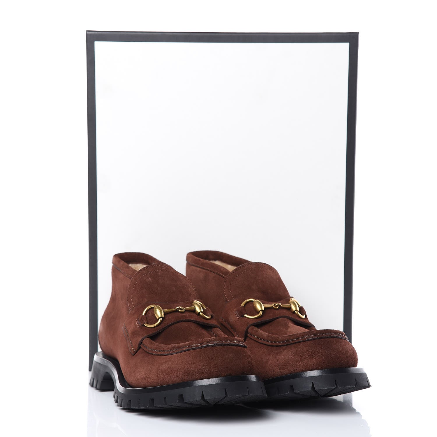 Gucci Suede Wool Mens Django Horsebit Booties 6.5 Brown 9 of 9