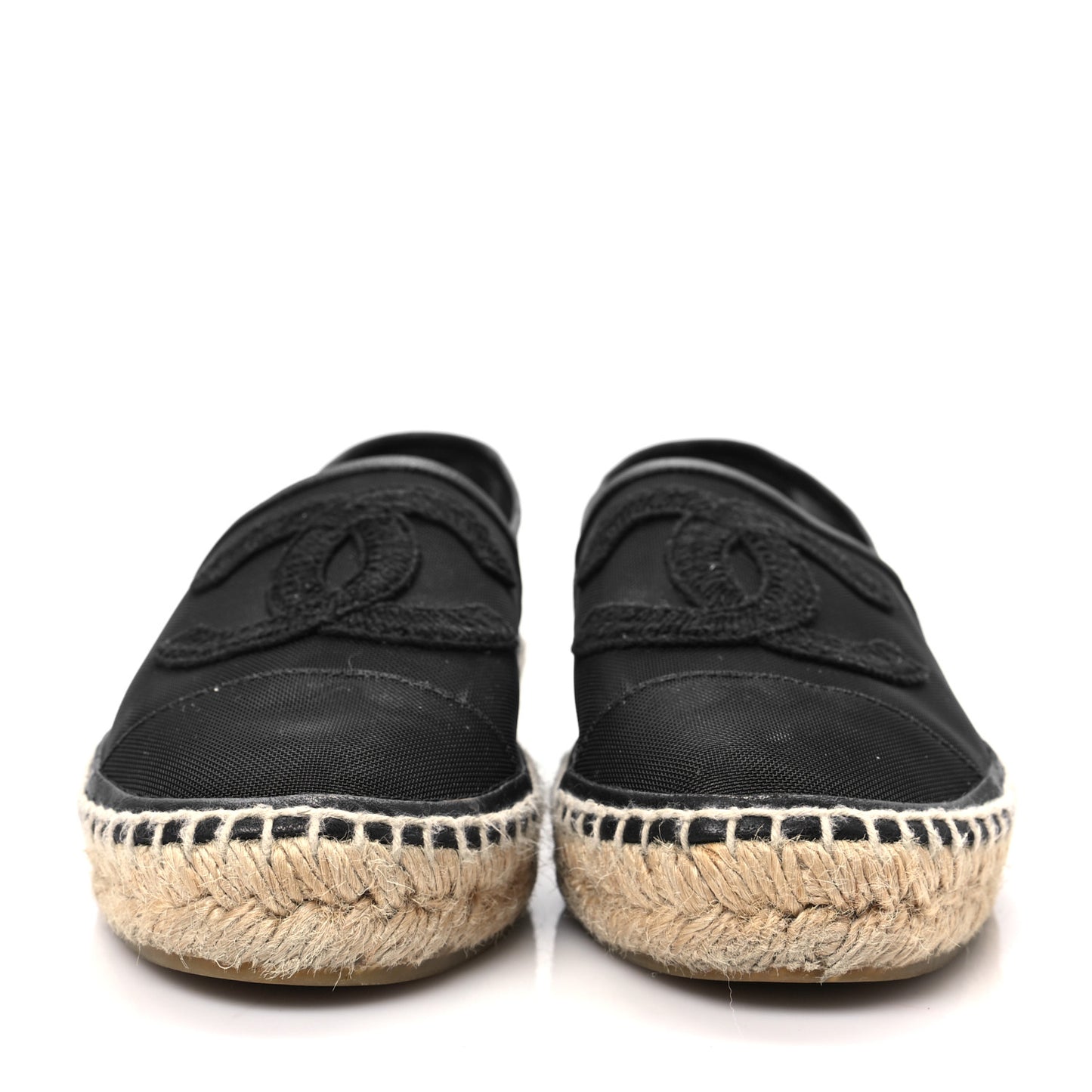 Mesh Grosgrain CC Espadrilles 38 Black