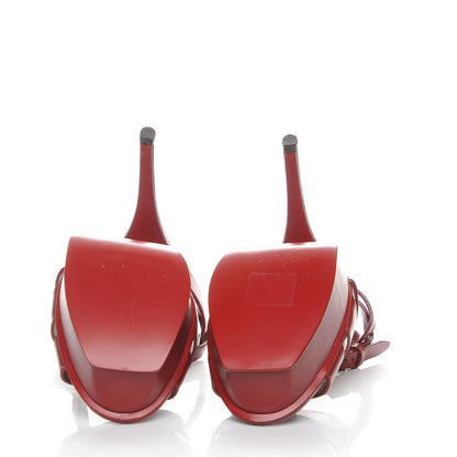 Saint Laurent Calfskin Tribute 105 Platform Sandals 35.5 Deep Red 5 of 6