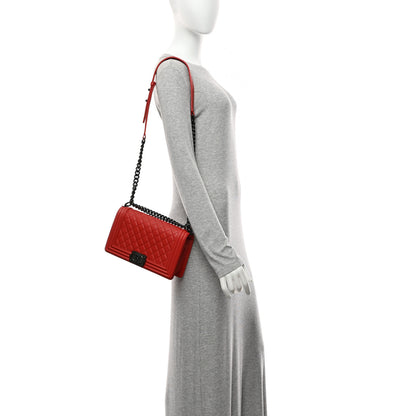 Chanel Calfskin Quilted Medium Boy Flap Red 2 of 10