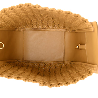 Loewe Calfskin Woven Compact Hammock Shoulder Bag  Sahara 5 of 10