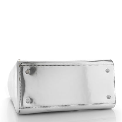 Christian Dior Metallic Patent Calfskin Medium Lady Dior Silver 4 of 12