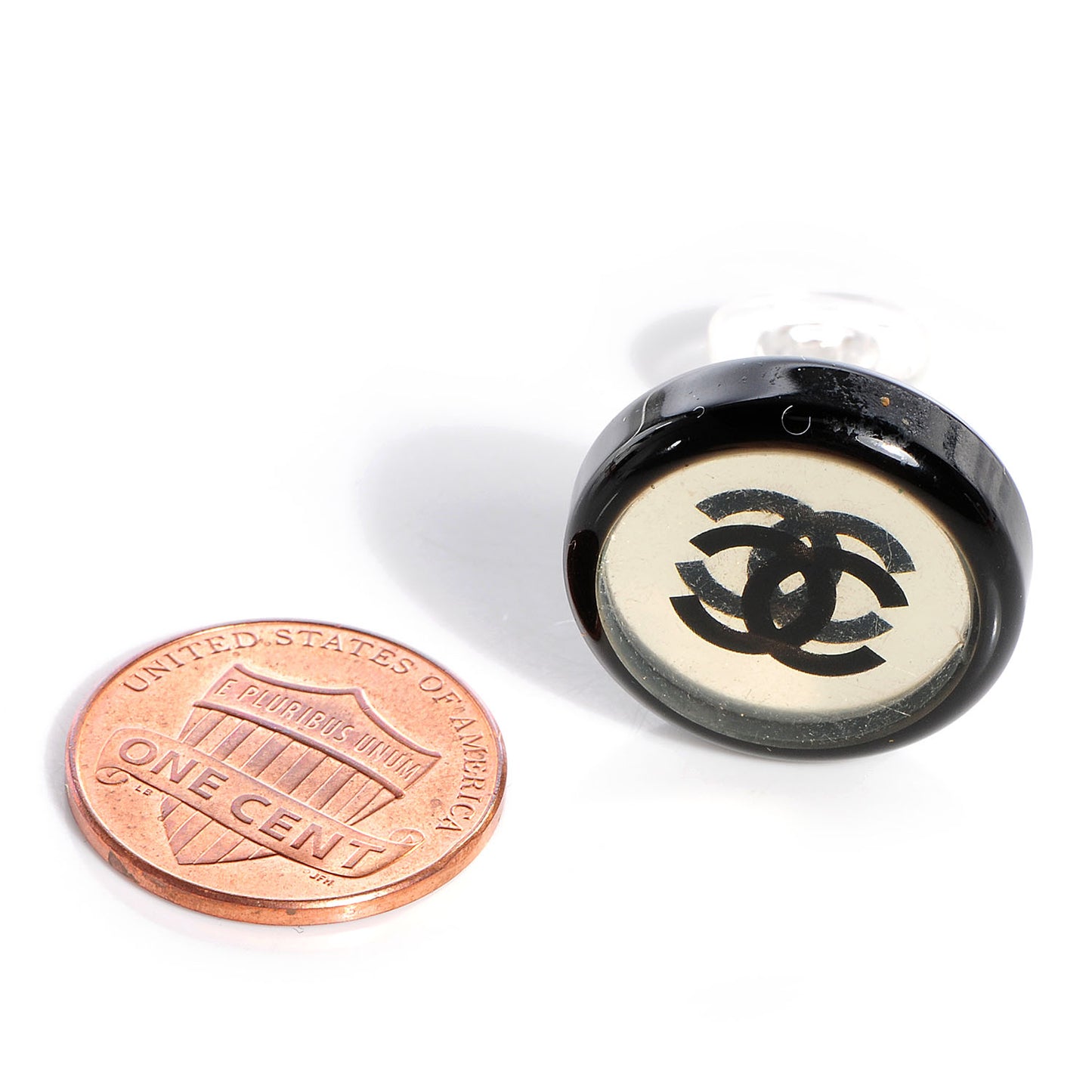 Mirror CC Clip On Earrings Black