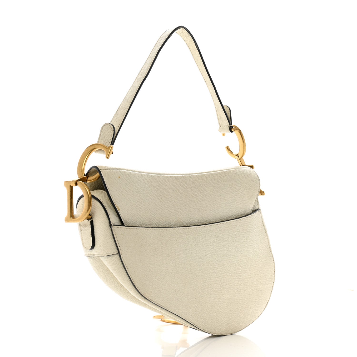 Christian Dior Grained Calfskin Saddle Bag White 3 of 16