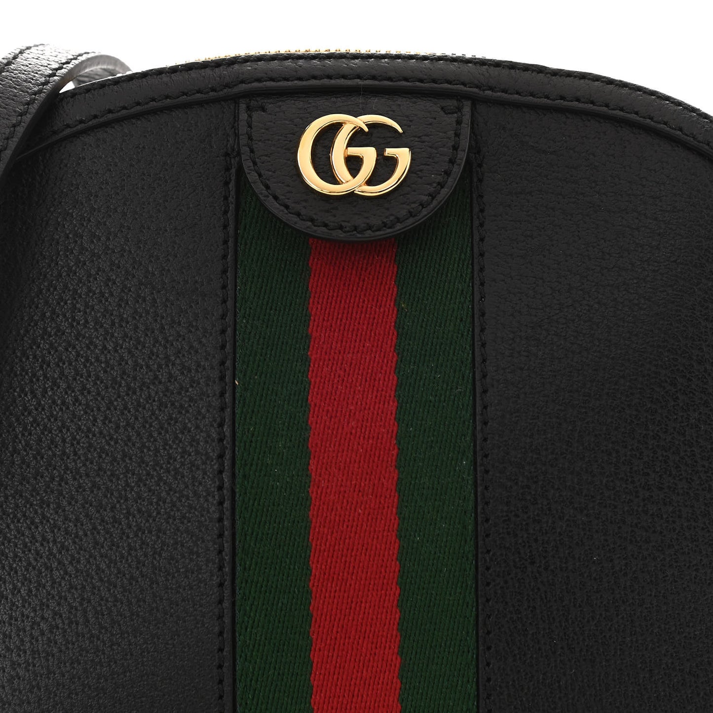 Calfskin GG Web Small Ophidia Dome Shoulder Bag Black