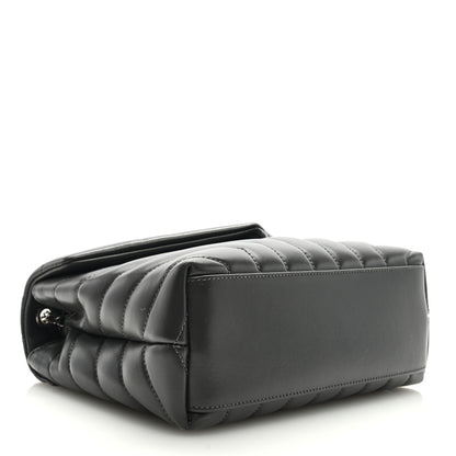 Saint Laurent Calfskin Y Quilted Monogram Small Loulou Chain Satchel Storm 4 of 8