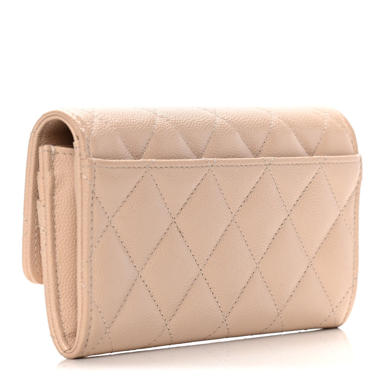 Chanel Caviar Pearl Quilted Coco Candy Wallet Beige 3 of 12