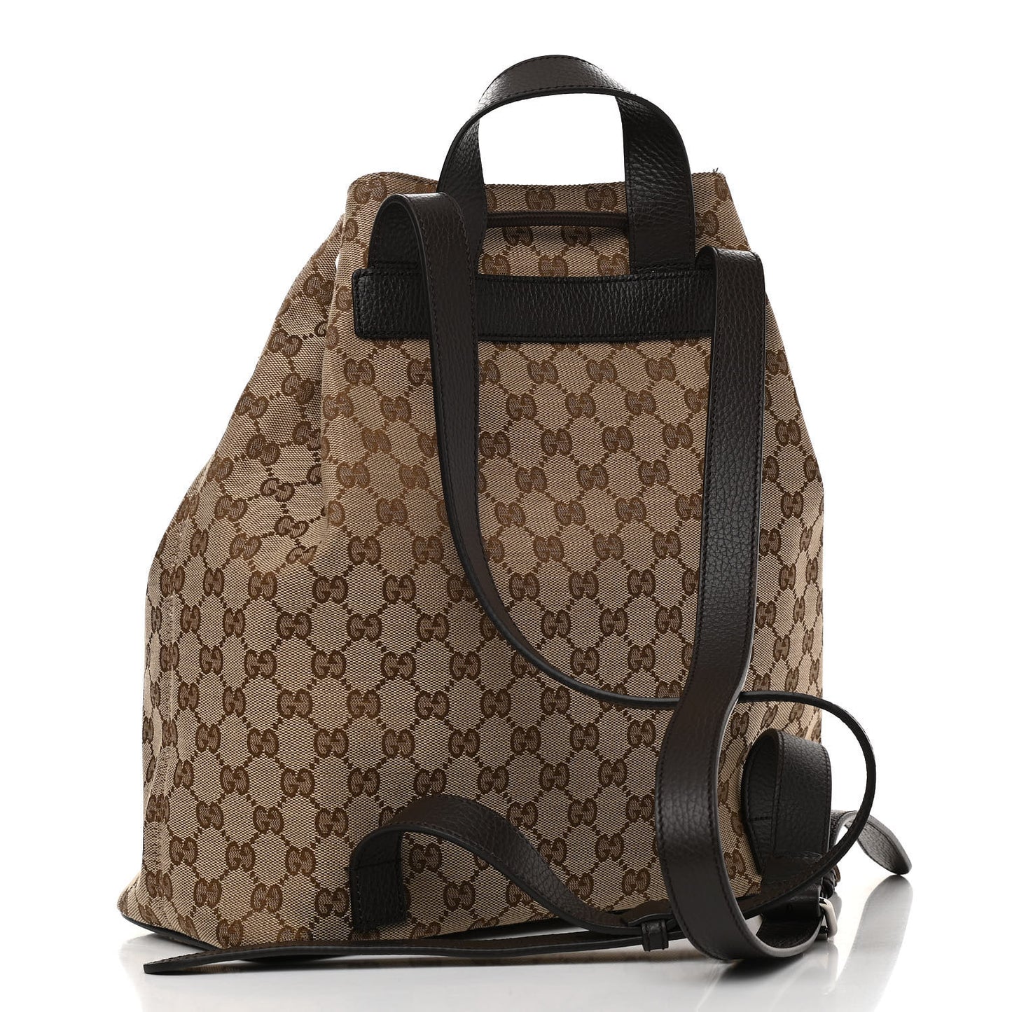 Monogram Dollar Calfskin O Drawstring Backpack Beige Ebony Testa di Moro Dark Chocolate