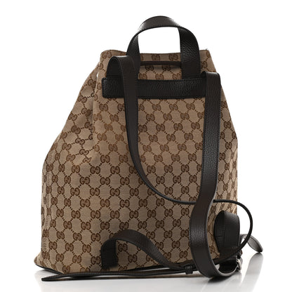 Gucci Monogram Dollar Calfskin O Drawstring Backpack Beige Ebony Testa di Moro Dark Chocolate 3 of 12
