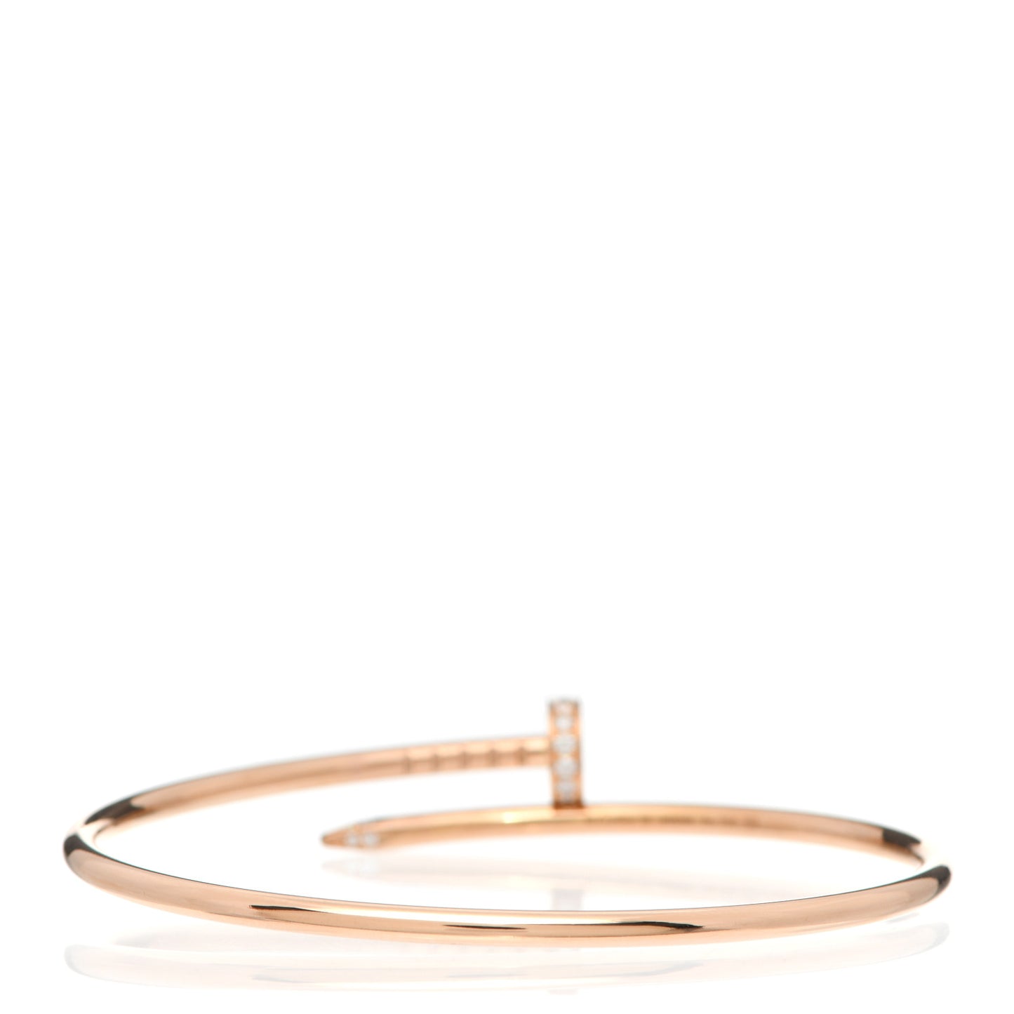 18K Pink Gold Diamond Small Juste Un Clou Bracelet 16