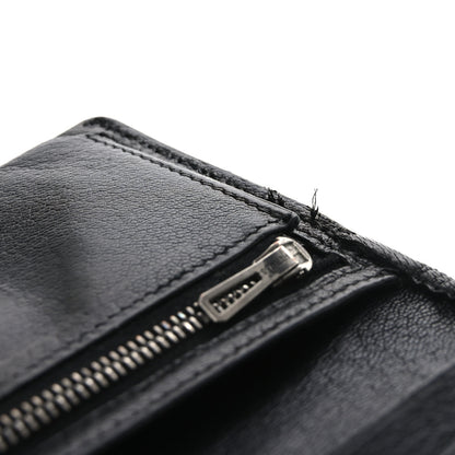 Hermes Shiny Alligator Bearn Gusset Wallet Black 10 of 11