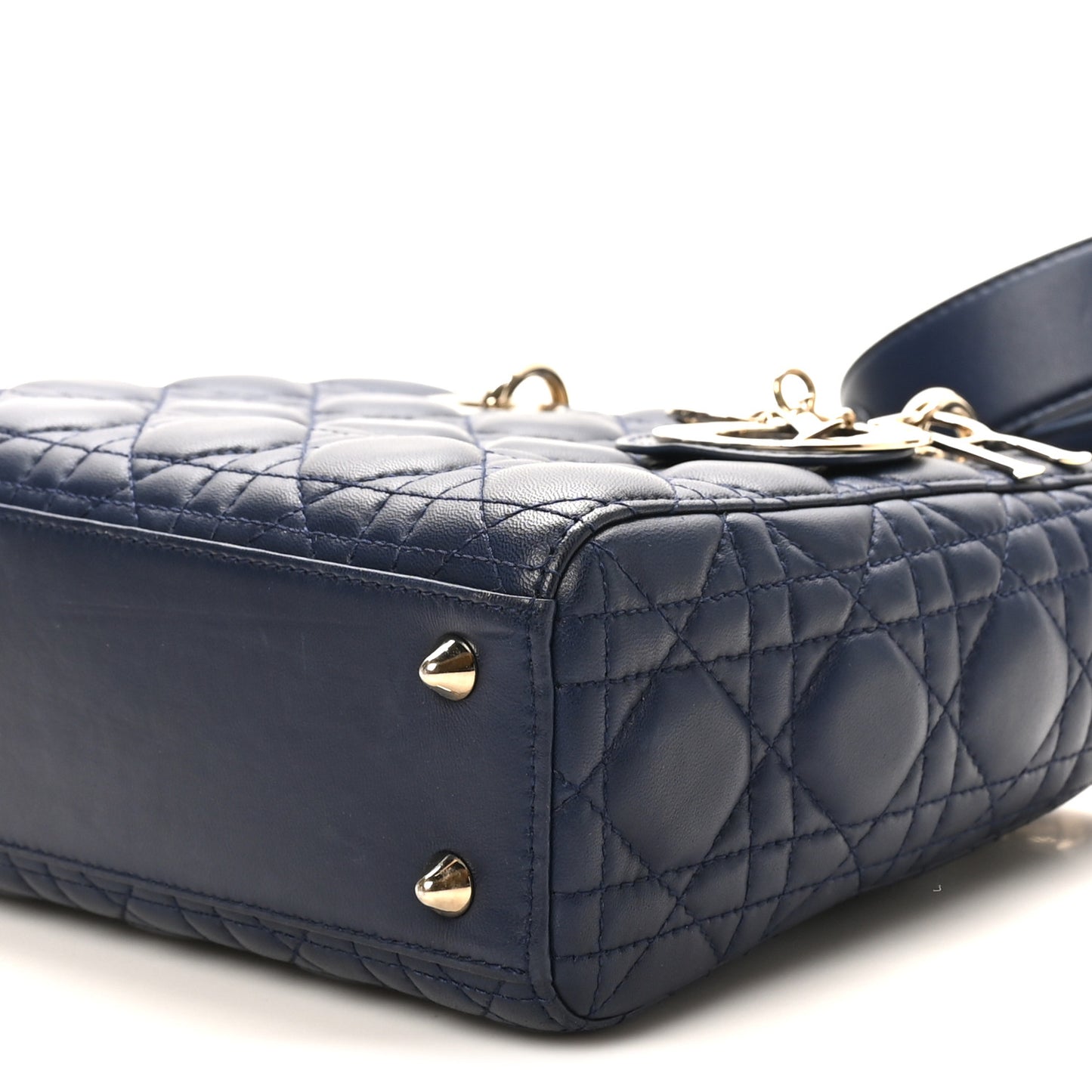 Lambskin Cannage Small Lucky Badges My Lady Dior Navy