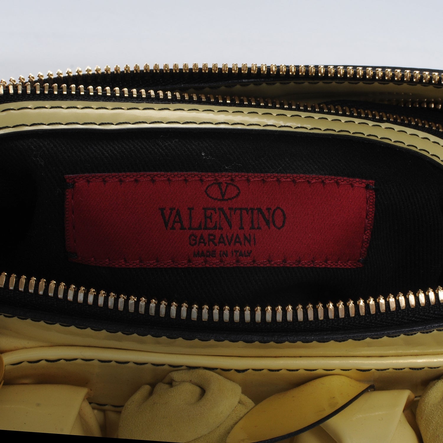 Valentino Garavani Coated Canvas Lacca Fleur Frame Bag Yellow 5 of 7